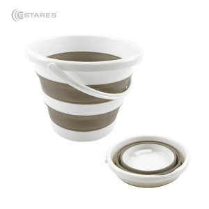 Ведро силиконовое складное ES-BC-portable-10lNEW-32x35x24/5-white/beige_2021