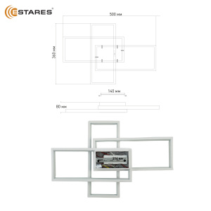 Управляемая светодиодная люстра SVEN 65W 3S-APP-550x360x80-WHITE/WHITE-220-IP20