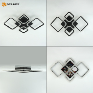 Управляемая светодиодная музыкальная люстра OVAL RGBmusic 85W 5S-APP-725x460x80-BLACK/WHITE-220-IP20
