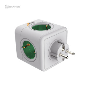 Разветвитель 5 Евро "COMFORT CUBE" 5G-green/white-Europlug