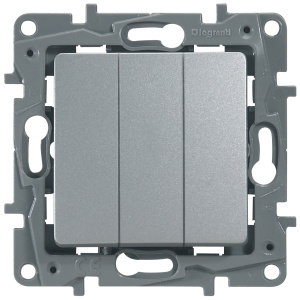 Legrand 672413 Выкл 3клав 10АХ авт АЛМ ETIKA