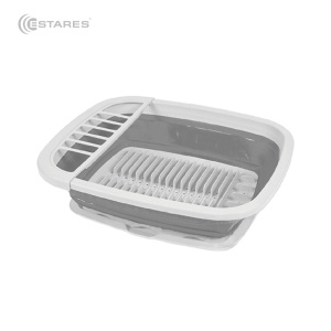 Сушилка складная силиконовая (поддон) ES-DRC-portable-38x32х12(5)-white/gray