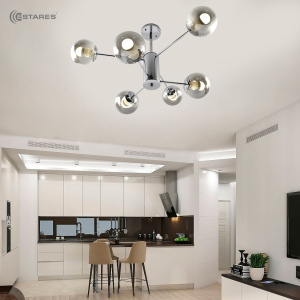 Люстра MONACO 6хЕ27 R-790xh420-chrome/lightgray