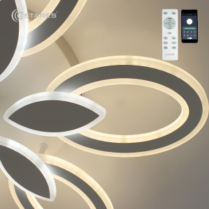 Управляемая светодиодная люстра Aurora double 120W 6F-APP-620x80-WHITE/WHITE-220-IP20