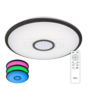 Люстра потолочная светодиодная с пультом Citilux Старлайт CL70385RGB Венге