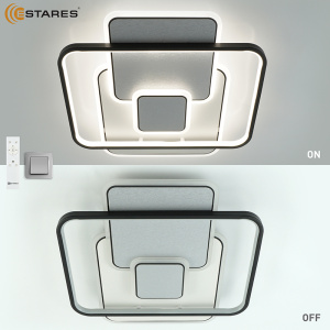Управляемый светодиодный светильник TRAMONTO 115W 4S-RC-495x500x65-WHITE/SILVER/BLACK/WHITE-220-IP20