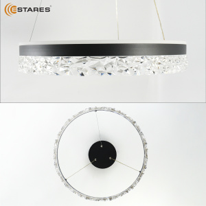 Управляемая светодиодная люстра STELLA ice 80W R-APP-500x1200-BLACK/CLEAR-220-IP20