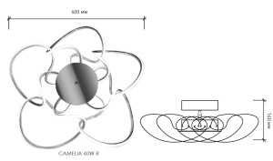 Управляемый светодиодный светильник CAMELIA 120W R-600-CROME/OPAL-220-IP20