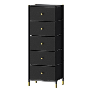COMMOD classic 5F-5D-BLACK/GOLD-46x30x120 комод-пенал плюс