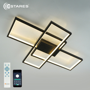 Управляемая светодиодная люстра SVEN 65W 3S-APP-550x360x80-BLACK/WHITE-220-IP20