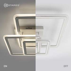 Управляемая светодиодная люстра SONNE 80W 3S-RC-520x520x110-WHITE+CHROME/WHITE-220-IP20
