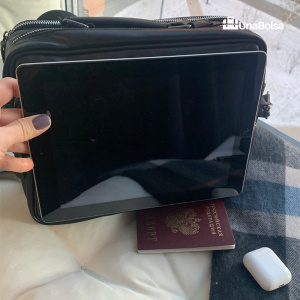 Сумка мужская из натуральной кожи UB-B310-290x230х90-black/black-молния/молния
