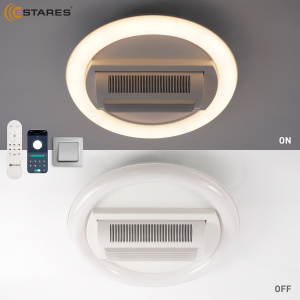 Управляемая светодиодная люстра с вент.FAN ISIDA 45W+15W R-APP-480x145-WHITE/WHITE-220-IP20