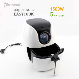 Аэрогриль EASYCOOK 1500W-DC-220V-5L-280x366x343-white/chrome