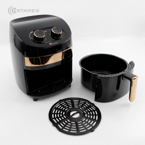 АЭРОГРИЛЬ EASYCOOK 1000W-220V-3.5L-280x280x335-BLACK/GOLD