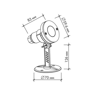 Накладной светодиодный светильник B5C0102  DC12V 3.4W IP68 (Теплый белый)