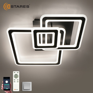 Управляемый светодиодный светильник TRIPLEX SQUARE 124W 3S-APP-596x596x146-BLACK/WHITE-220-IP20