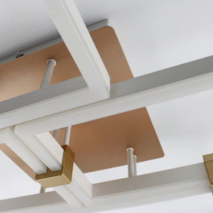 УПРАВЛЯЕМАЯ СВЕТОДИОДНАЯ ЛЮСТРА ON/OFF PANDORA 160W 4S-ON/OFF-1050X720X150-WHITE/GOLD-220-IP20