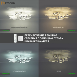 Управляемая светодиодная люстра MEDEA 120W 9F-RC-645x135-WHITE/WHITE-220-IP20
