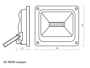 Светодиодный прожектор DL-NS30 AC170-265V 30W IP65 (Холодный белый) compact