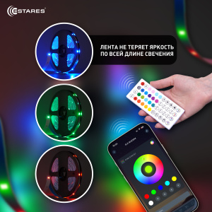 Управляемый светодиодный светильник гибкий ELECTRA RGB 30W-L-IRC-1,5W/m-18LED5050/m-20m-24/220V-IP20