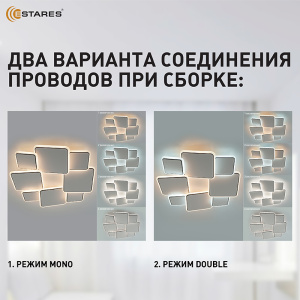 Управляемый светодиодный светильник DIGO 100W 8S-RC-500x500x60-WHITE/BLACK/WHITE-220-IP20