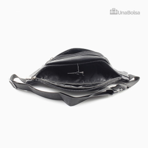 Сумка мужская из натуральной кожи UB-009-345x145х85-darkgray/black-молния/молния