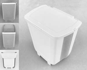 Ведро мусорное складное(подвес/крышка) ES-BC-TCС-portable-8l-29x28x20/10-white/gray