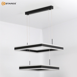 Управляемая светодиодная люстра STELLA 180W 2S-APP-500x500x1200-BLACK/WHITE-220-IP20