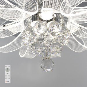 Управляемая светодиодная люстра ITALIKA 60W R-550x260-CHROME/CLEAR-220-IP20