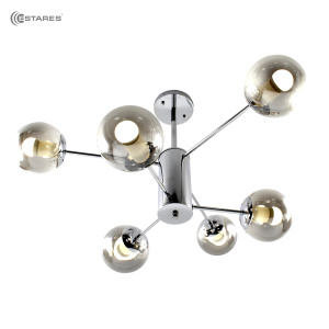 Люстра MONACO 6хЕ27 R-790xh420-chrome/lightgray