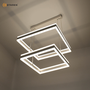 Управляемая светодиодная люстра STELLA 180W 2S-APP-500x500x1200-WHITE/WHITE-220-IP20