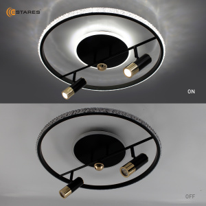Управляемая светодиодная люстра SIRENA 56W 2R-APP-500x183-BLACK/GOLD/CRYSTAL-220-IP20