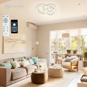 Управляемая светодиодная люстра SONNE 90W 4R-APP-590x525x110-WHITE/WHITE-220-IP20