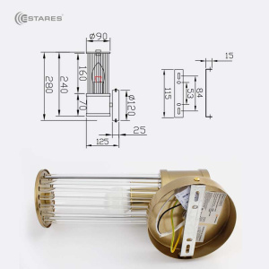 Cветильник, бра CLASSIC 1xE27 R-280x125x120-BRONZE/CLEAR-220-IP20
