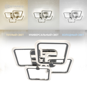 Управляемая светодиодная люстра LIKE RGB 100W 4Q-APP-560/120-CHROME/OPAL-220-IP20