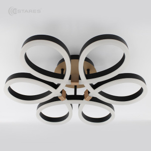 УПРАВЛЯЕМАЯ СВЕТОДИОДНАЯ ЛЮСТРА ON/OFF PANDORA 66W 6R-ON/OFF-600X150-BLACK/GOLD-220-IP20