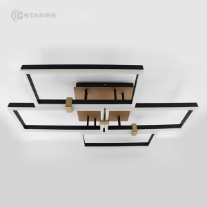 УПРАВЛЯЕМАЯ СВЕТОДИОДНАЯ ЛЮСТРА ON/OFF PANDORA 160W 4S-ON/OFF-1050X720X150-BLACK/GOLD-220-IP20