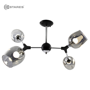 Люстра SORENTO 4хЕ27 R-660x570xh340-black/chrome/lightgray