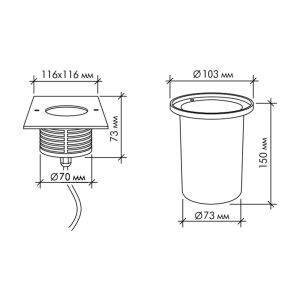 Грунтовый светодиодный светильник FB2CDS0357 AC240V 3X2W IP67 (Холодный белый)/A2CD0316S_2015