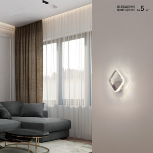 Светодиодный светильник, бра ON/OFF PRINCE 10W S-285/295/55-CHROME/CRYSTAL-220-IP20