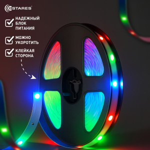 Управляемый светодиодный светильник гибкий ELECTRA RGB 30W-L-IRC-1,5W/m-18LED5050/m-20m-24/220V-IP20