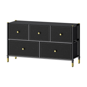 COMMOD classic 2F-5D-BLACK/GOLD-100x30x59 комод тв