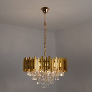 Люстра FRIDA 8хЕ14-500х920-MATGOLD/CRYSTAL-220-IP20