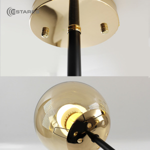 Люстра MILAN 6хЕ27 R-810xh620-black/gold/gold