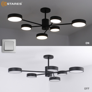 Управляемая светодиодная люстра MATEO 75W 6R-ON/OFF-915x250-BLACK/WHITE-220-IP20