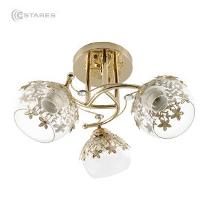 Люстра для светодиодных ламп LITECO LC-RODOS-260x580x250-E27x3-GOLD/CLEAR-220-IP20