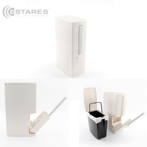 Ведро хозяйственное MODO 3F-14x24x42-white (с ершиком для унитаза и отсеком для туалетной бумаги)