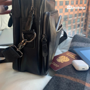 Сумка мужская из натуральной кожи UB-B310-290x230х90-black/black-молния/молния