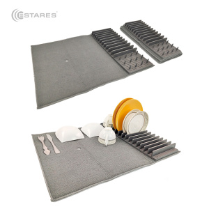 Сушилка для посуды с ковриком ES-DR-portable-45x60-gray